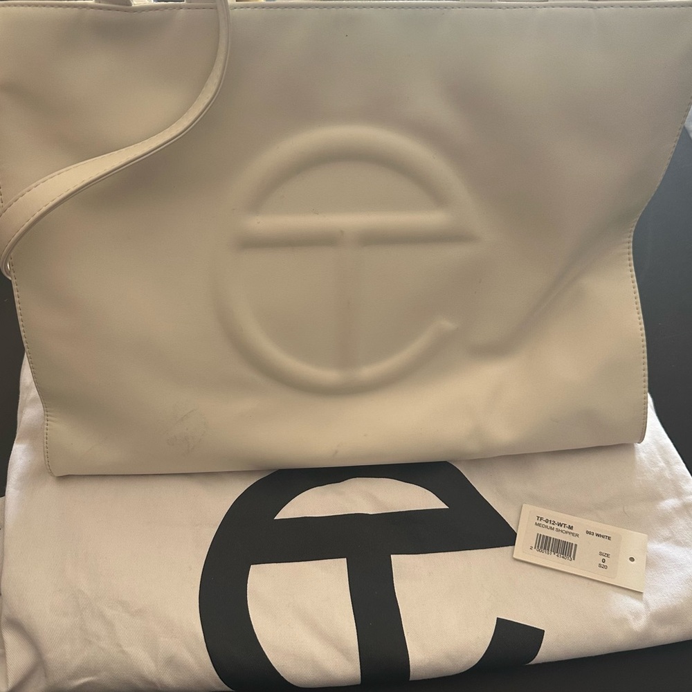 White Telfar Medium Shopper Tote